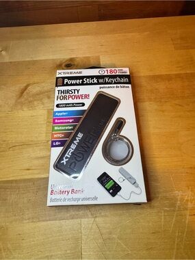Power Stick Keychain Portable Charger - Black